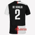 Maillot Juventus Turin No.2 De Sciglio Blanc Noir Domicile 2019 2020 Nouveau