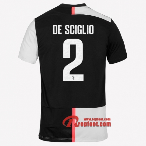 Maillot Juventus Turin No.2 De Sciglio Blanc Noir Domicile 2019 2020 Nouveau