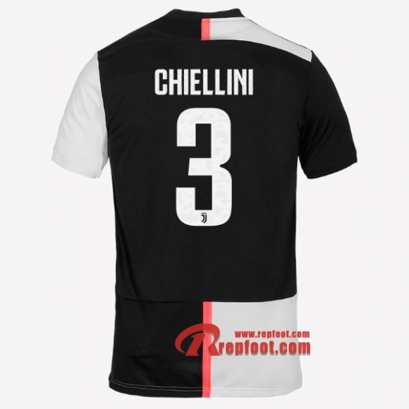 Maillot Juventus Turin No.3 Chiellini Blanc Noir Domicile 2019 2020 Nouveau