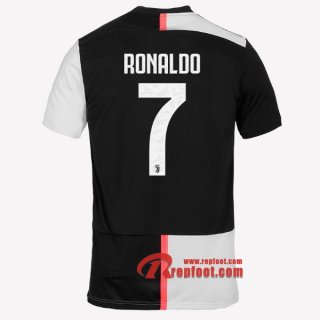 Maillot Juventus Turin No.7 Ronaldo Blanc Noir Domicile 2019 2020 Nouveau