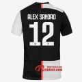 Maillot Juventus Turin No.12 Alex Sangro Blanc Noir Domicile 2019 2020 Nouveau