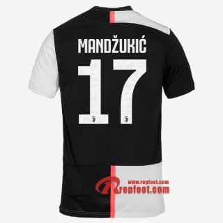 Maillot Juventus Turin No.17 Mandzukic Blanc Noir Domicile 2019 2020 Nouveau