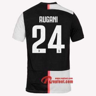 Maillot Juventus Turin No.24 Rugani Blanc Noir Domicile 2019 2020 Nouveau