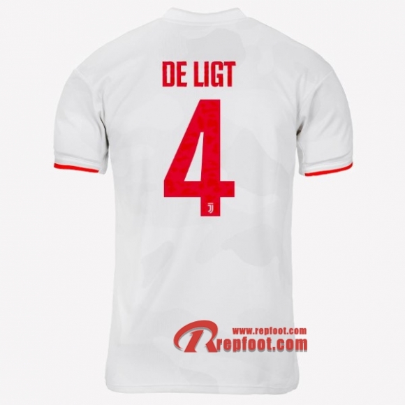 Maillot Juventus Turin No.4 De Ligt Gris Blanc Exterieur 2019 2020 Nouveau