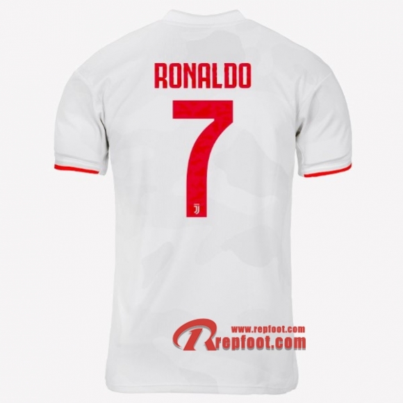 Maillot Juventus Turin No.7 Ronaldo Gris Blanc Exterieur 2019 2020 Nouveau