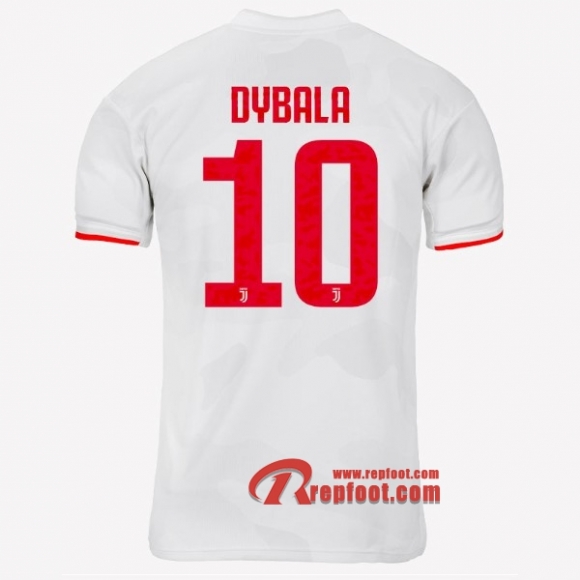 Maillot Juventus Turin No.10 Dybala Gris Blanc Exterieur 2019 2020 Nouveau