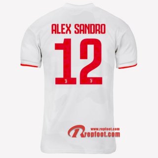 Maillot Juventus Turin No.12 Alex Sangro Gris Blanc Exterieur 2019 2020 Nouveau