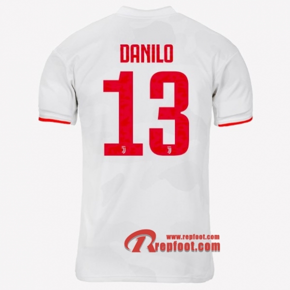 Maillot Juventus Turin No.13 Danilo Gris Blanc Exterieur 2019 2020 Nouveau