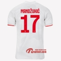 Maillot Juventus Turin No.17 Mandzukic Gris Blanc Exterieur 2019 2020 Nouveau