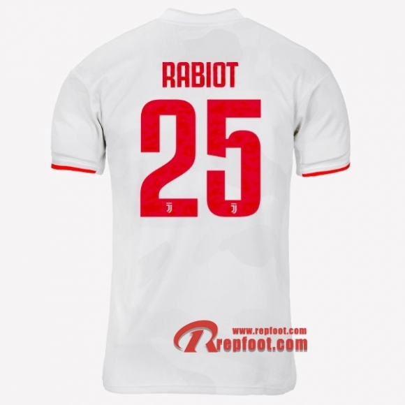 Maillot Juventus Turin No.25 Rabiot Gris Blanc Exterieur 2019 2020 Nouveau