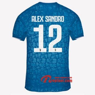 Maillot Juventus Turin No.12 Alex Sangro Bleu Third 2019 2020 Nouveau
