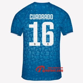 Maillot Juventus Turin No.16 Cuadredo Bleu Third 2019 2020 Nouveau
