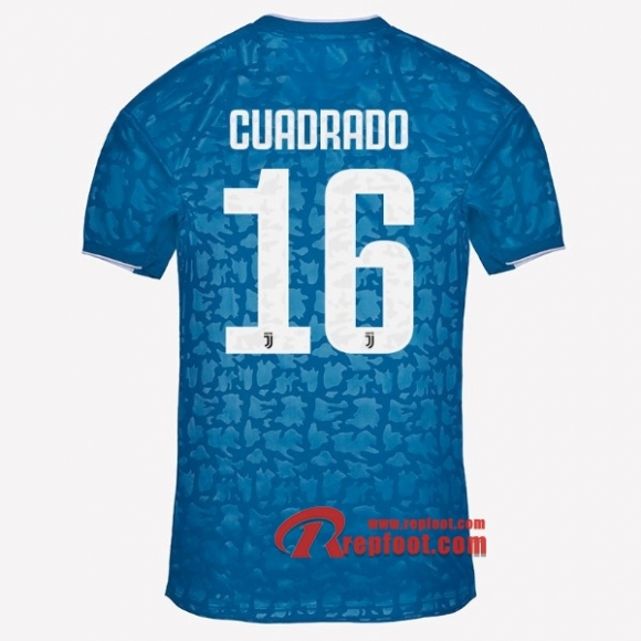 Maillot Juventus Turin No.16 Cuadredo Bleu Third 2019 2020 Nouveau