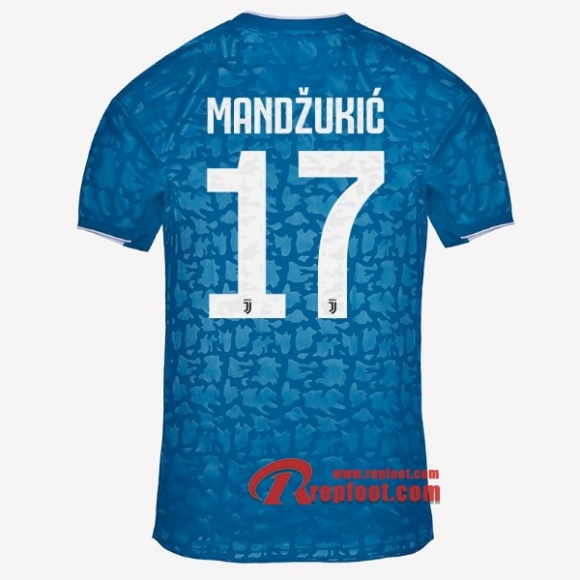Maillot Juventus Turin No.17 Mandzukic Bleu Third 2019 2020 Nouveau