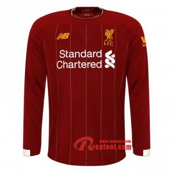 Maillot De Foot Liverpool FC Manches Longues Rouge Domicile 2019 2020 Nouveau