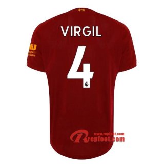 Maillot Liverpool FC No.4 Virgil Rouge Domicile 2019 2020 Nouveau