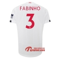 Maillot Liverpool FC No.3 Fabinho Blanc Exterieur 2019 2020 Nouveau