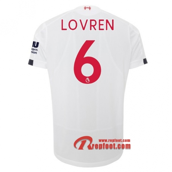 Maillot Liverpool FC No.6 Lovren Blanc Exterieur 2019 2020 Nouveau