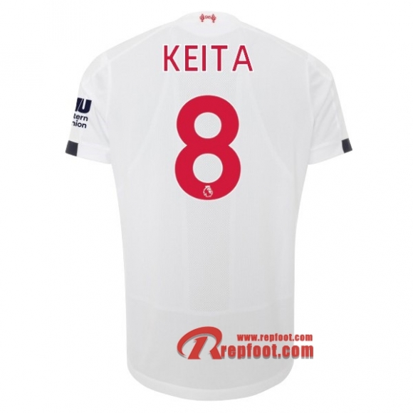 Maillot Liverpool FC No.8 Keita Blanc Exterieur 2019 2020 Nouveau