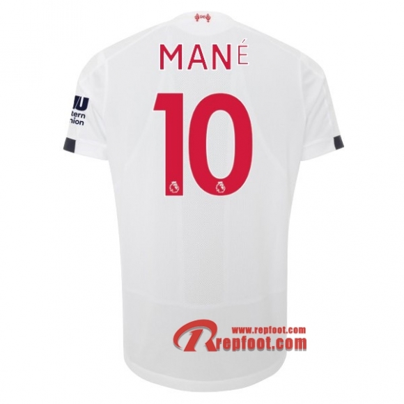 Maillot Liverpool FC No.10 Mane Blanc Exterieur 2019 2020 Nouveau  Maillot Liverpool FC No.10 Mane Blanc Exterieur 2019 2020 Nouveau