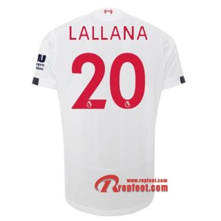 Maillot Liverpool FC No.20 Lallana Blanc Exterieur 2019 2020 Nouveau