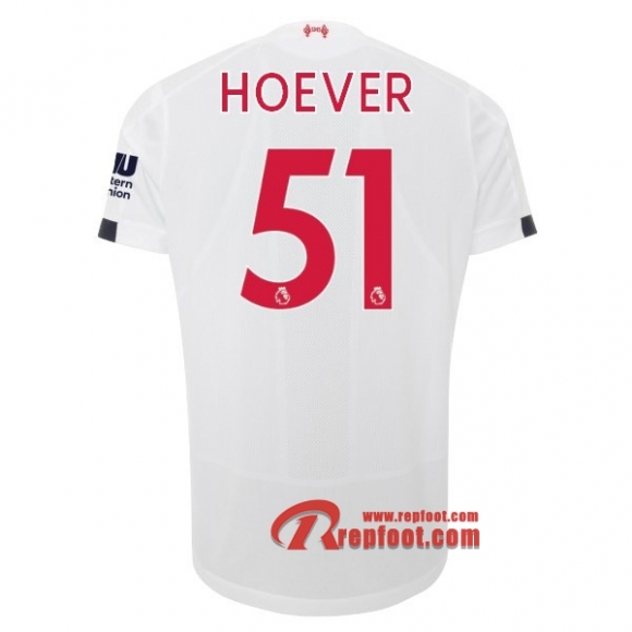 Maillot Liverpool FC No.51 Hoever Blanc Exterieur 2019 2020 Nouveau