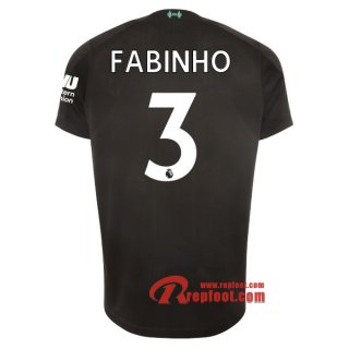 Maillot Liverpool FC No.3 Fabinho Noir Third 2019 2020 Nouveau