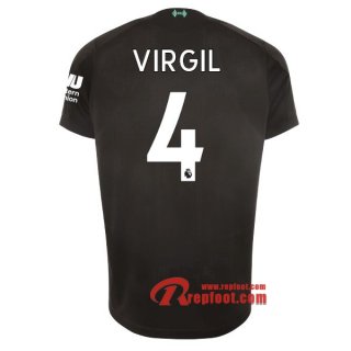 Maillot Liverpool FC No.4 Virgil Noir Third 2019 2020 Nouveau