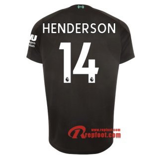 Maillot Liverpool FC No.14 Henderson Noir Third 2019 2020 Nouveau