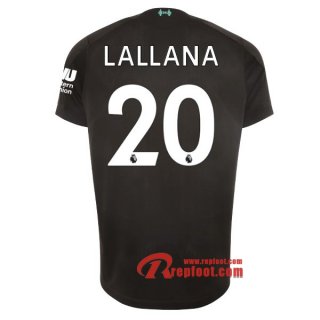 Maillot Liverpool FC No.20 Lallana Noir Third 2019 2020 Nouveau
