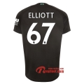 Maillot Liverpool FC No.67 Elliott Noir Third 2019 2020 Nouveau