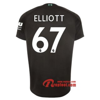 Maillot Liverpool FC No.67 Elliott Noir Third 2019 2020 Nouveau