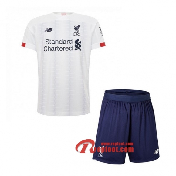 Ensemble Maillot De Liverpool FC Enfant Blanc Exterieur 2019 2020 Nouveau