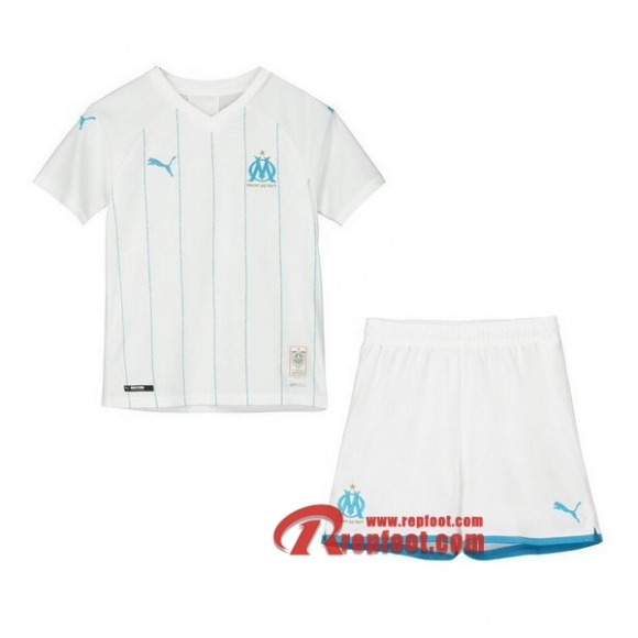 Ensemble Maillot De Olympique Marseille Enfant Blanc Domicile 2019 2020 Nouveau
