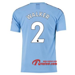 Maillot Manchester City No.2 Walker Bleu Domicile 2019 2020 Nouveau