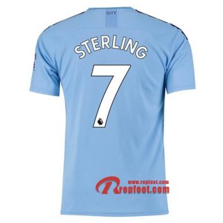 Maillot Manchester City No.7 Sterling Bleu Domicile 2019 2020 Nouveau