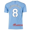 Maillot Manchester City No.8 Gundogan Bleu Domicile 2019 2020 Nouveau