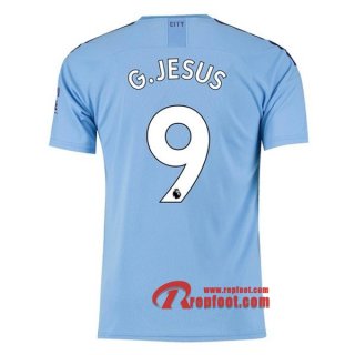 Maillot Manchester City No.9 G.Jesus Bleu Domicile 2019 2020 Nouveau