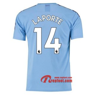 Maillot Manchester City No.14 Laporte Bleu Domicile 2019 2020 Nouveau