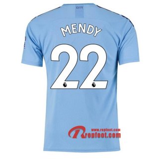 Maillot Manchester City No.22 Mendy Bleu Domicile 2019 2020 Nouveau