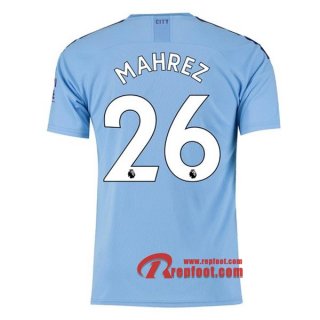 Maillot Manchester City No.26 Mahrez Bleu Domicile 2019 2020 Nouveau
