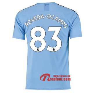 Maillot Manchester City No.83 Poveda Ocampo Bleu Domicile 2019 2020 Nouveau