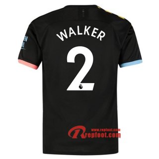 Maillot Manchester City No.2 Walker Noir Exterieur 2019 2020 Nouveau