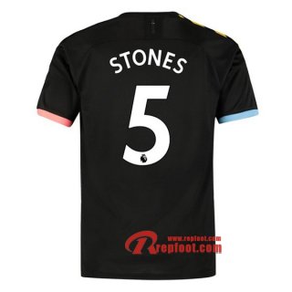 Maillot Manchester City No.5 Stones Noir Exterieur 2019 2020 Nouveau