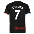 Maillot Manchester City No.7 Sterling Noir Exterieur 2019 2020 Nouveau