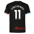 Maillot Manchester City No.11 Zinchenko Noir Exterieur 2019 2020 Nouveau