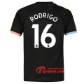 Maillot Manchester City No.16 Rodrigo Noir Exterieur 2019 2020 Nouveau