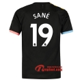 Maillot Manchester City No.19 Sane Noir Exterieur 2019 2020 Nouveau