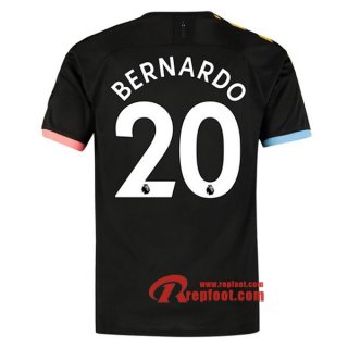 Maillot Manchester City No.20 Bernardo Noir Exterieur 2019 2020 Nouveau
