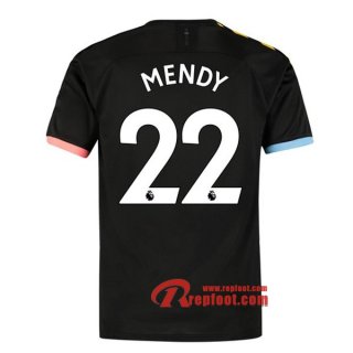 Maillot Manchester City No.22 Mendy Noir Exterieur 2019 2020 Nouveau